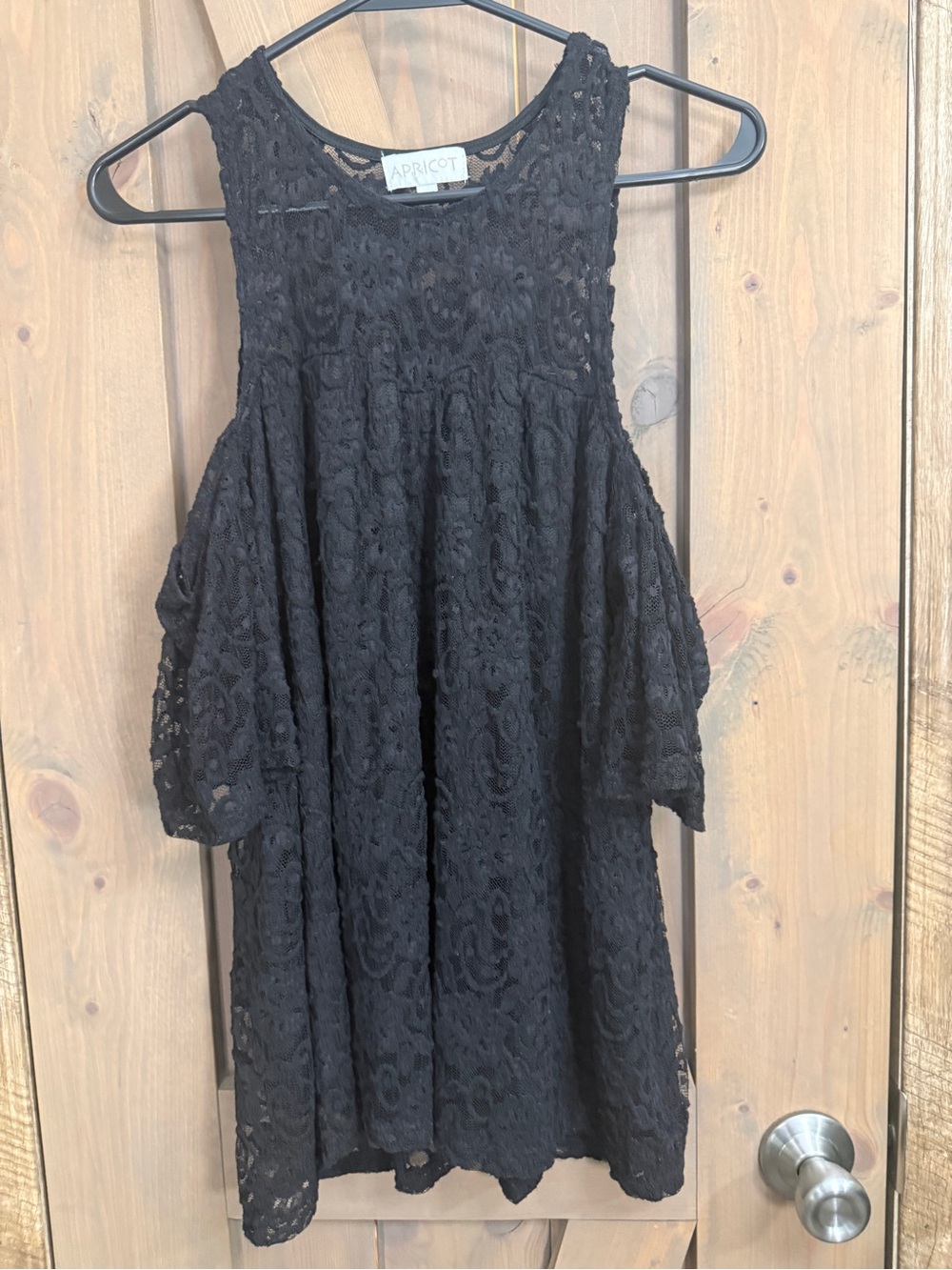 APRICOT Black Lace High-Low Dress